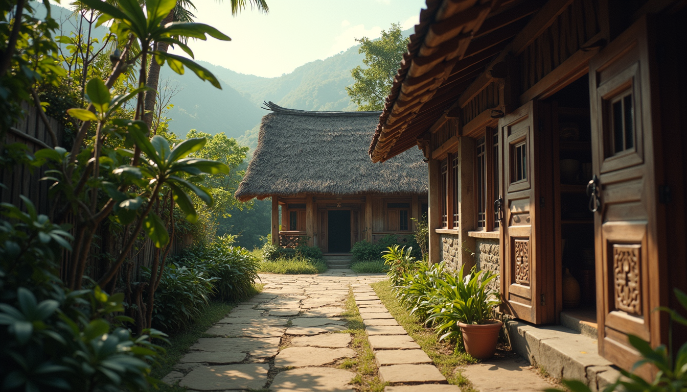 Eye-level view of a traditional Naga House