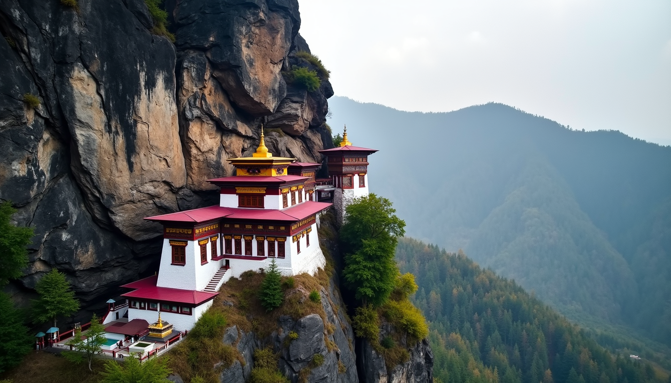 Wide angle view of Tawang Monastery
