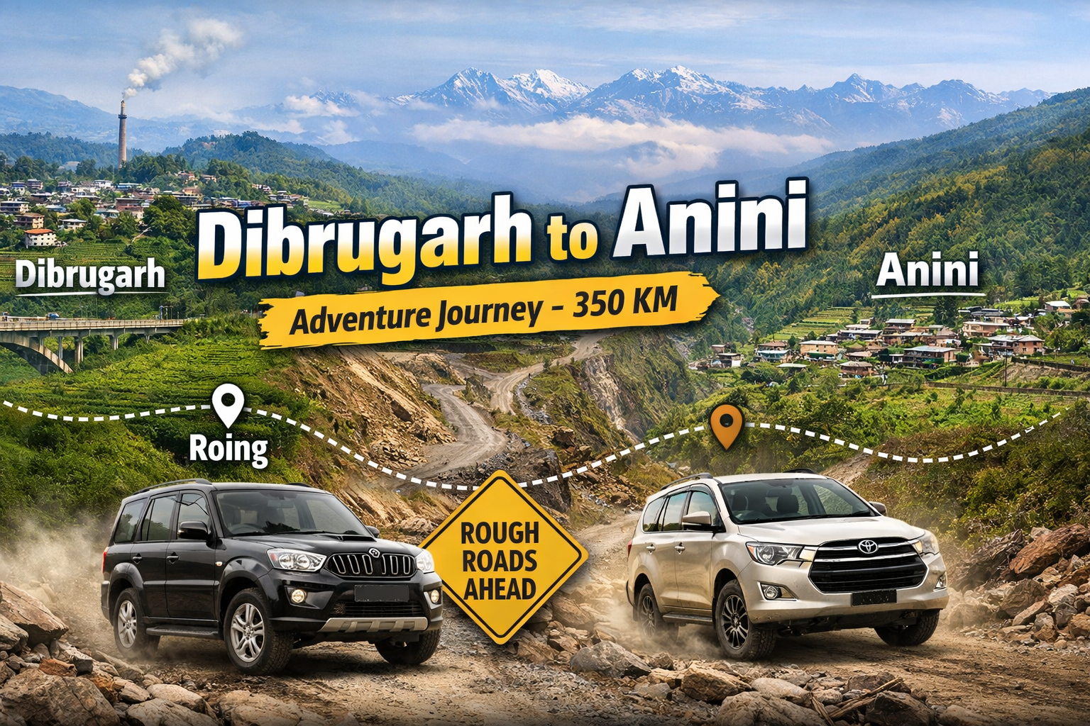 Dibrugarh to Anini distance