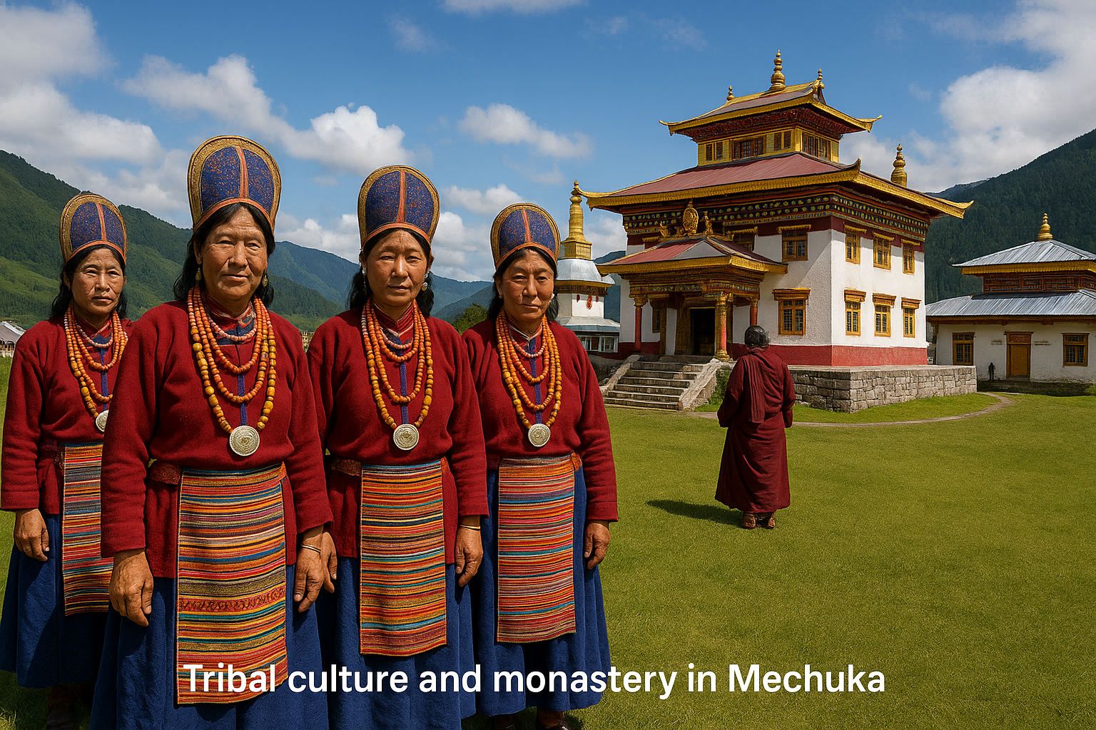 Tribal culture and monastery in Mechuka