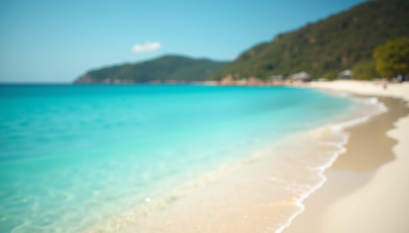 Close-up view of a beautiful beach destination with clear blue waters