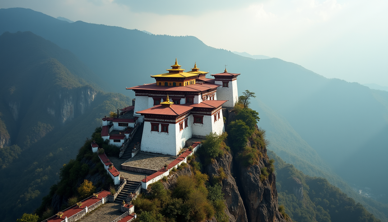High angle view of Tawang Monastery