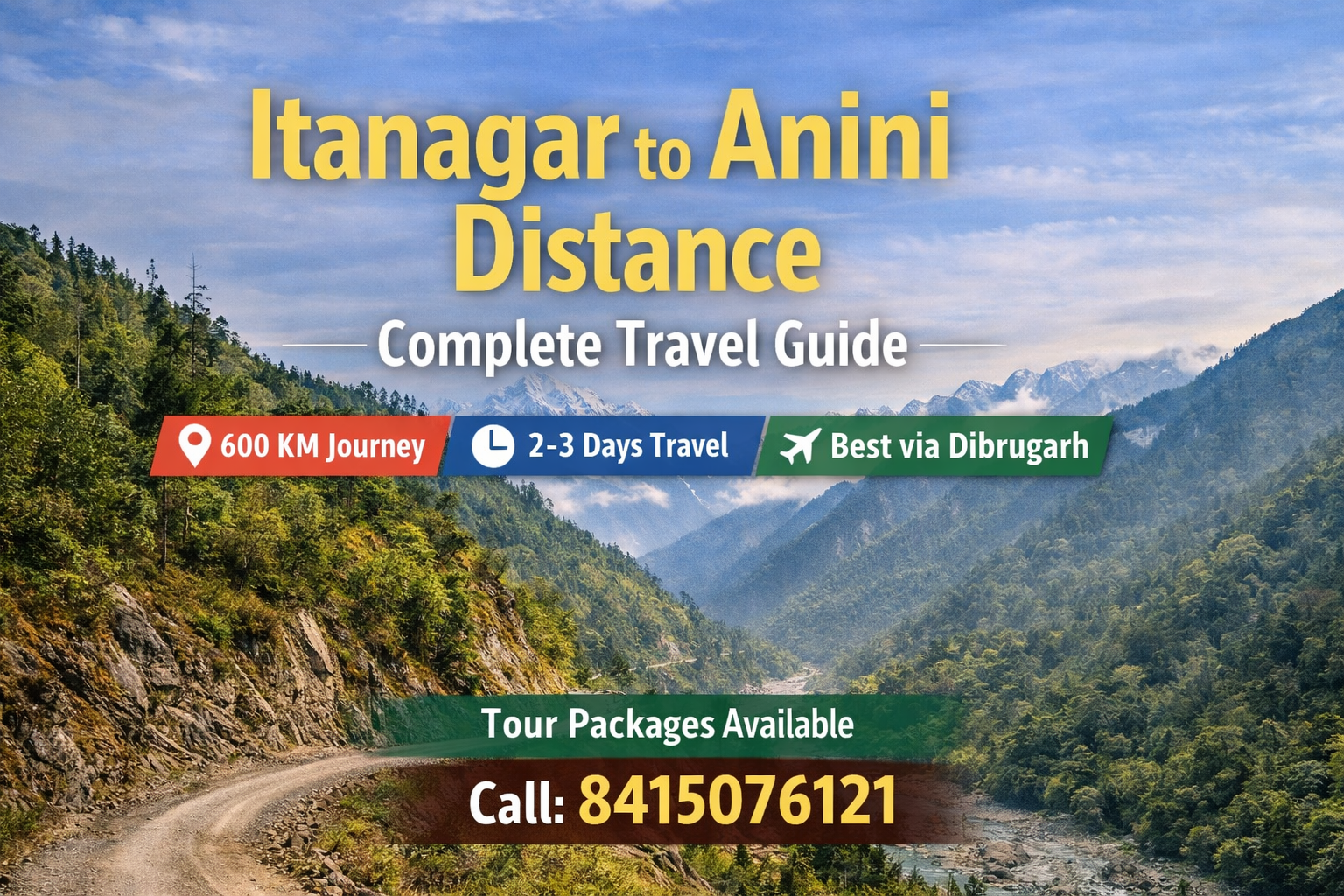 Itanagar to Anini Distance