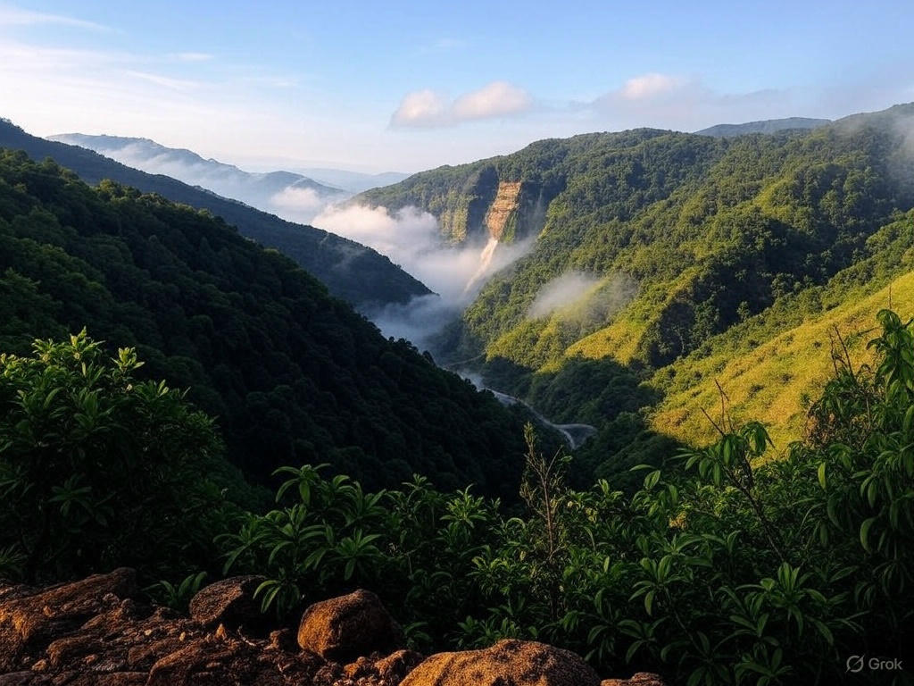 Nohkalikai Falls near Cherrapunji