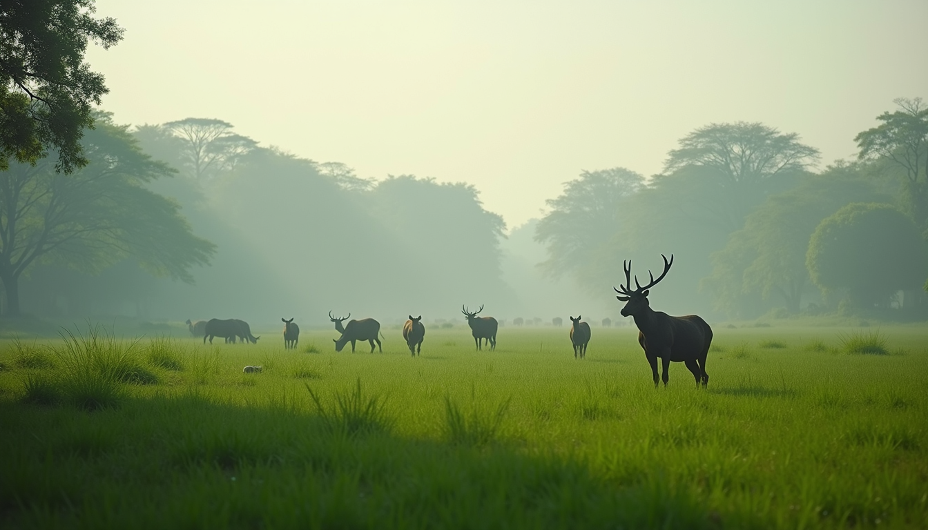 Wide angle view of Kaziranga National Park