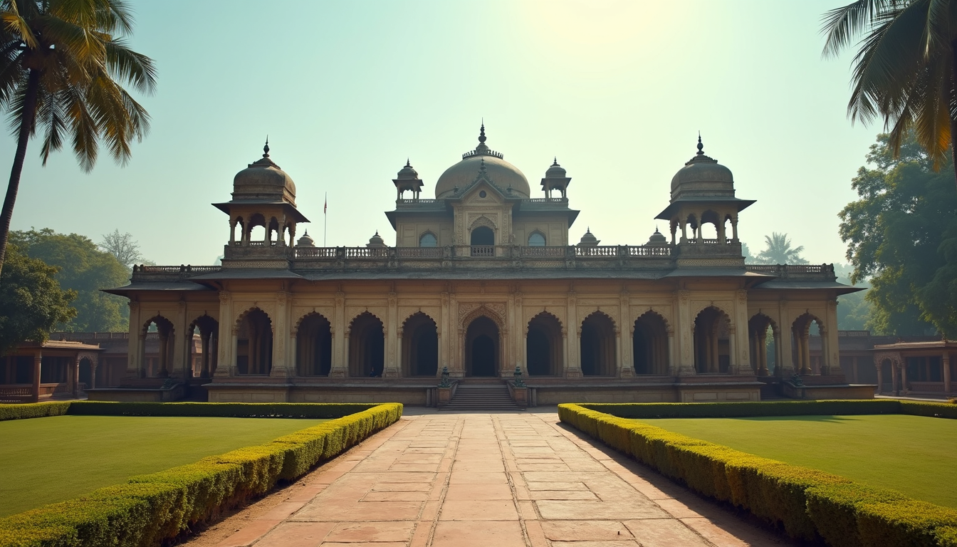Wide angle view of Ujjayanta Palace