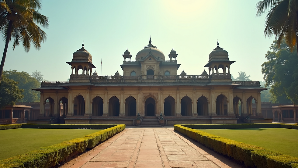 Wide angle view of Ujjayanta Palace