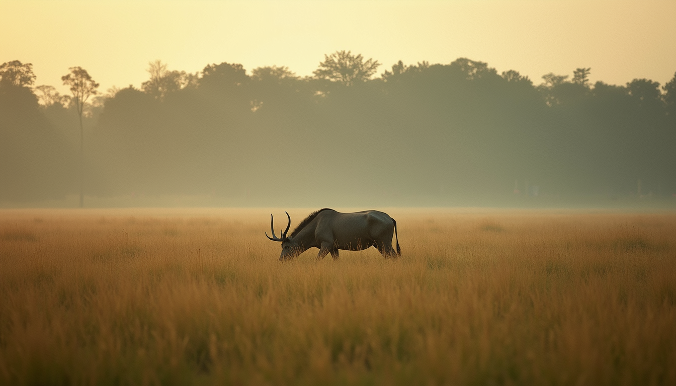 Wide angle view of Kaziranga National Park