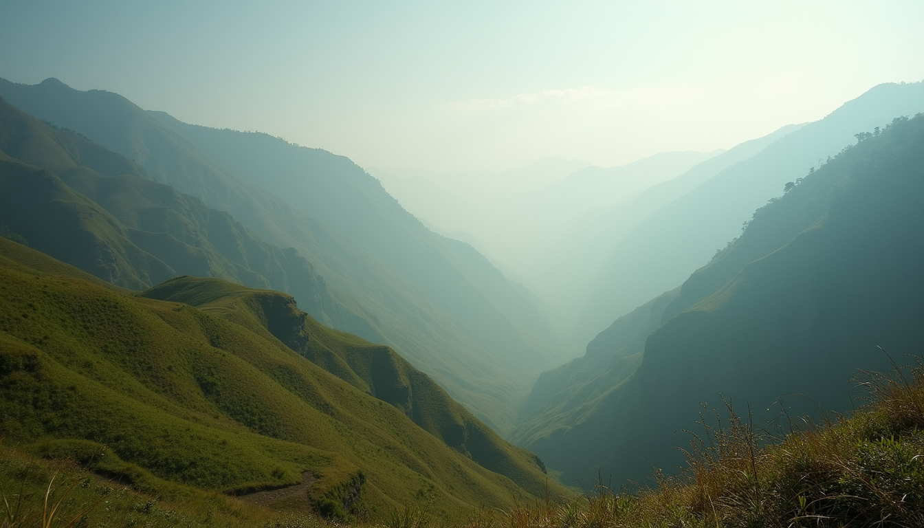 Wide angle view of the stunning landscapes in Northeast India