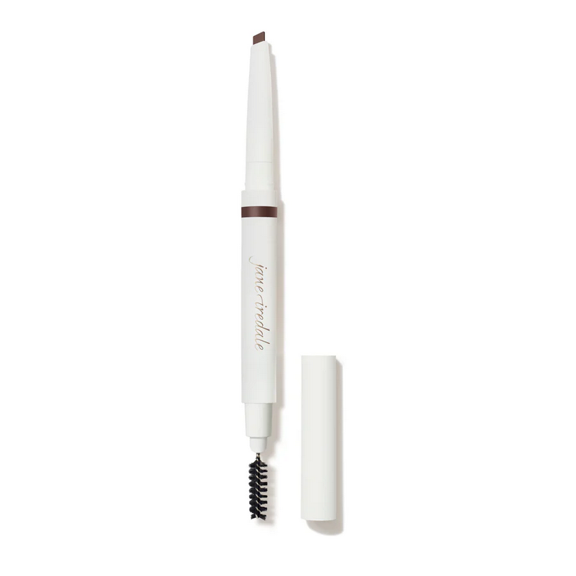 A thin make up contianer with with a eye brow applicator.