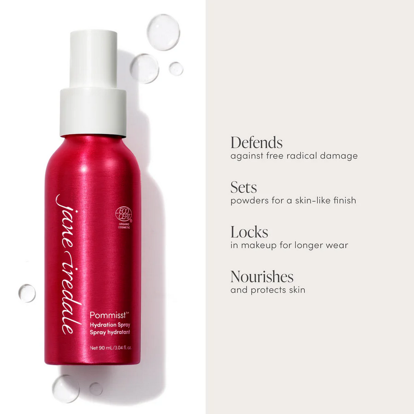 Red mist bottle with text showing what it does.