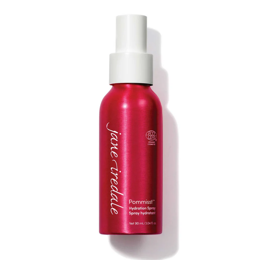 Red misting bottle containing hydration spray.