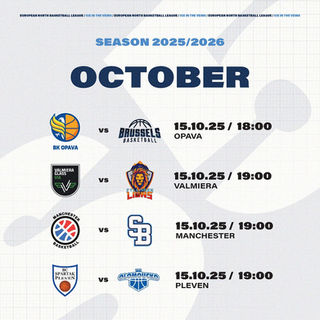 Czech-in time for Opava and Olomouc, home stands for Valmiera and Manchester