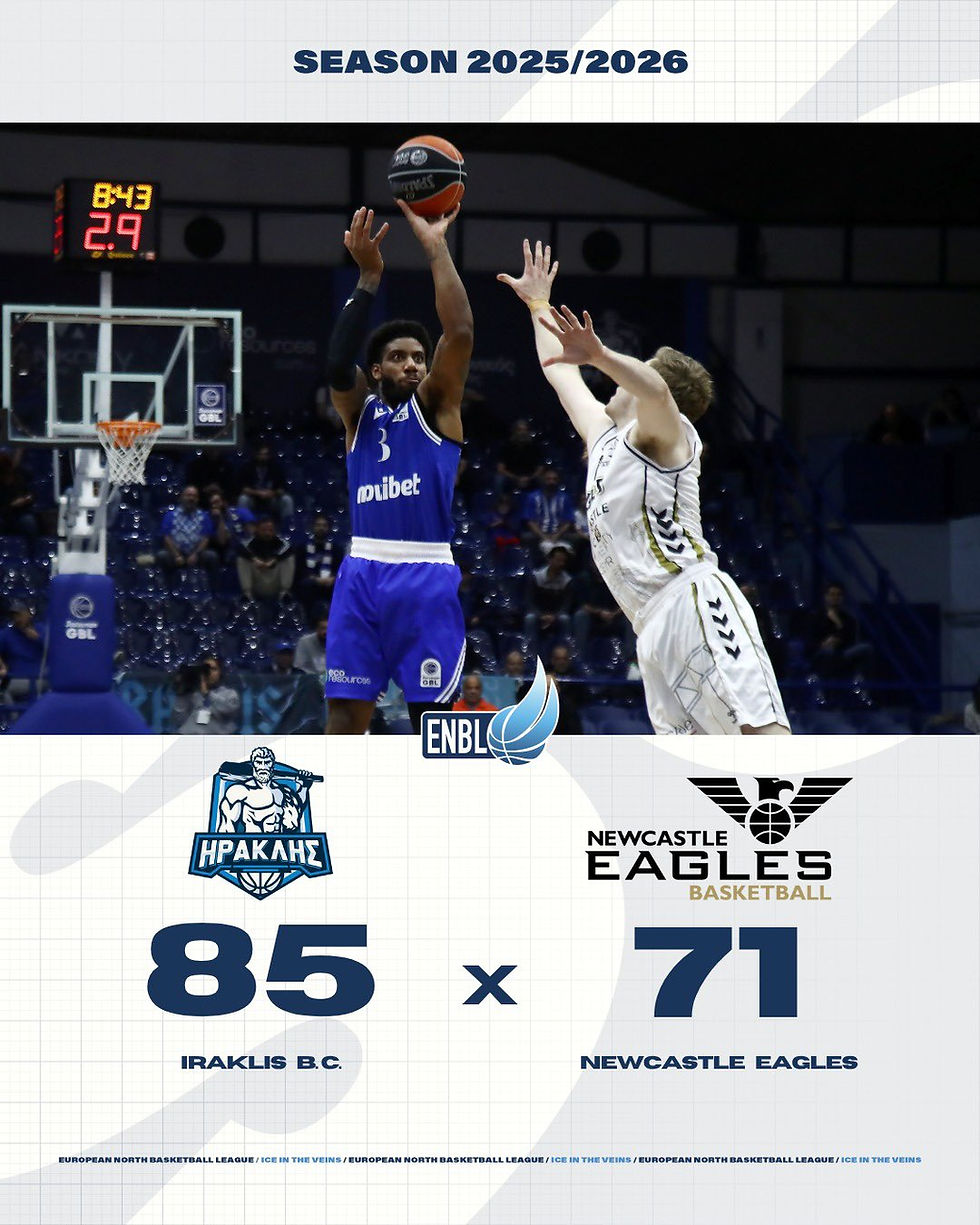 First ENBL game in Greece: Iraklis tame the Eagles on Bonfire night