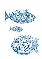 dessin illustration poisson bleu