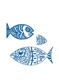dessin illustration poisson bleu