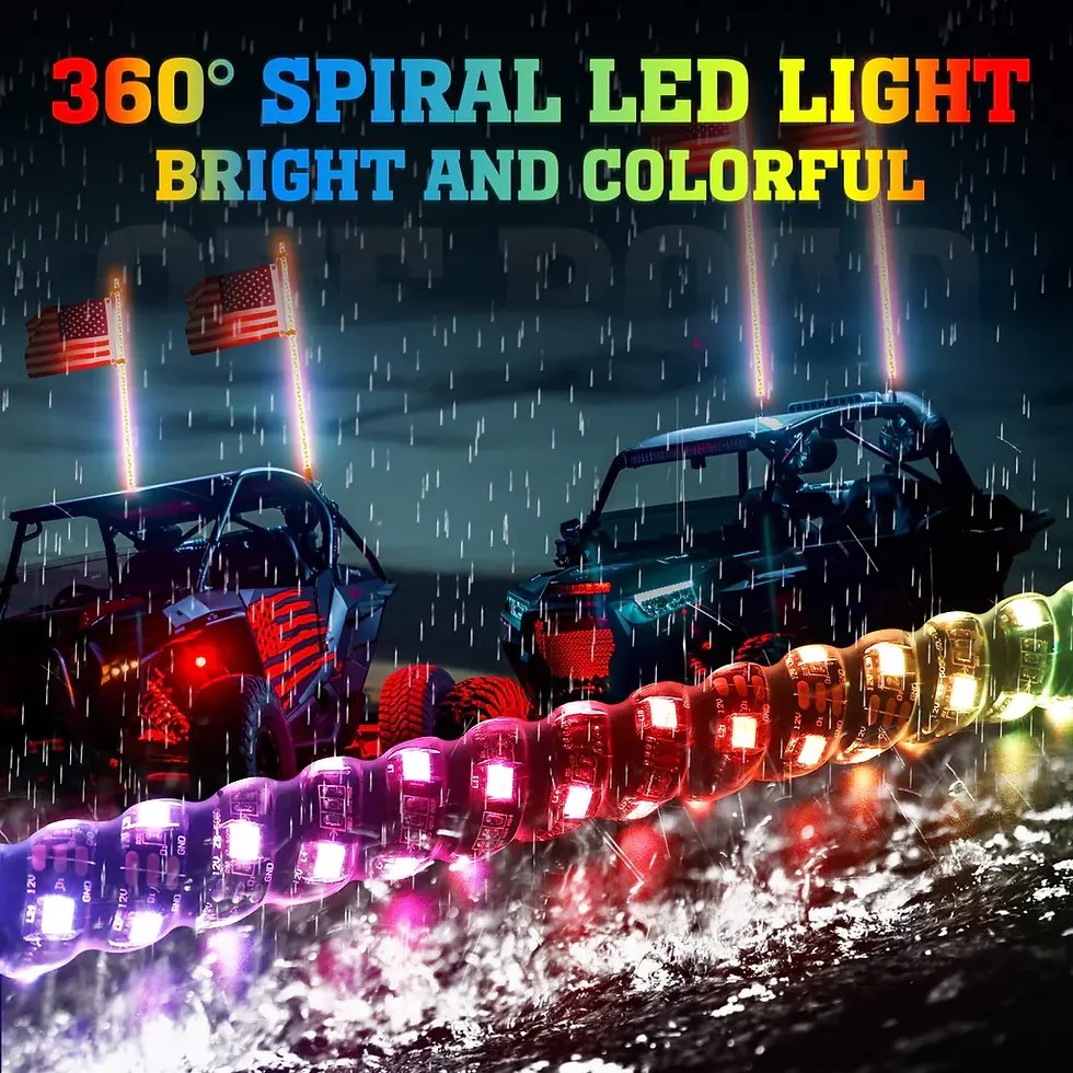 Thumbnail: FT Spiral Whip Light with RF Remote Control, 366 colors, 2 pcs
