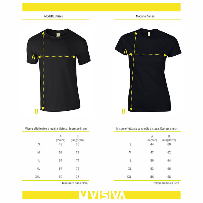 schema taglie t-shirt