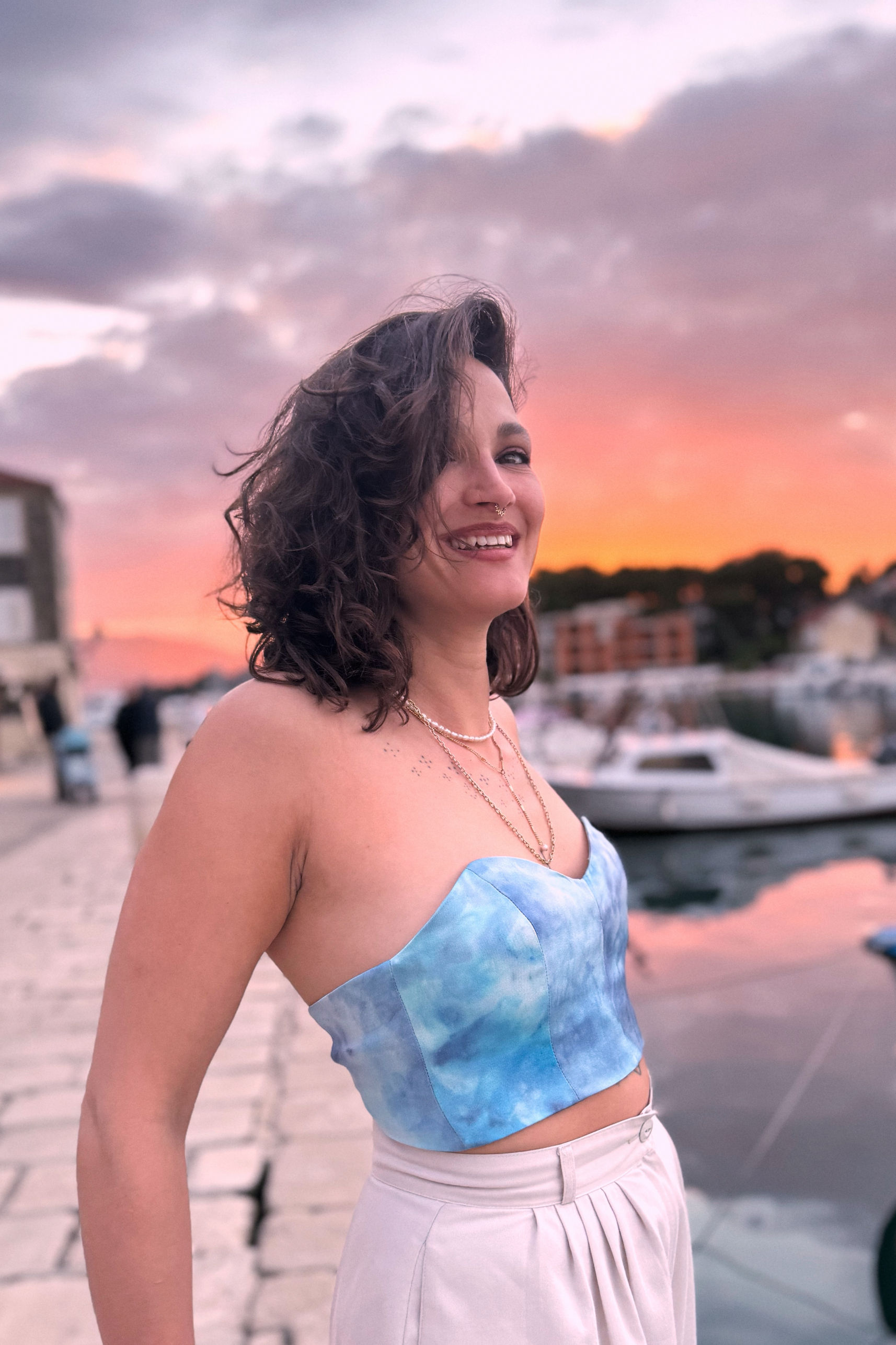 "Bloom" Crop Top - Duchess Silk Satin