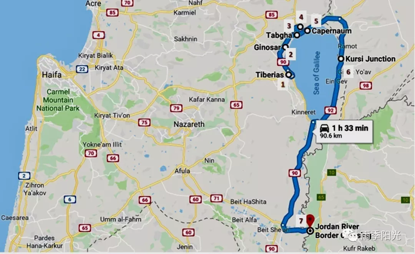 Stops made on Day 2 prior entering Jordan