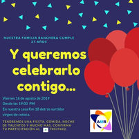 XXVII Aniversario de la Asociación Mi Rancho