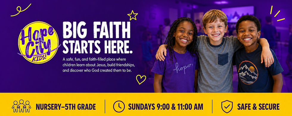 Hope City Church Of Colorado Kids Ministry is dedicated to loving our kids.