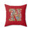 Thumbnail: Personalized Faux Suede Red Throw Pillows with Illuminated Floral Alphabet N. Georgie and Lexy Gifts and Home USA.