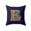 Thumbnail: Personalized Faux Suede Navy Blue Throw Pillows with Illuminated Floral Alphabet E. Georgie and Lexy Gifts and Home USA.