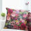 Thumbnail: Floral homeware USA bedding. Square throw pillow floral with pink peonies and flowers. By Georgie and Lexy. Bed of Flowers.