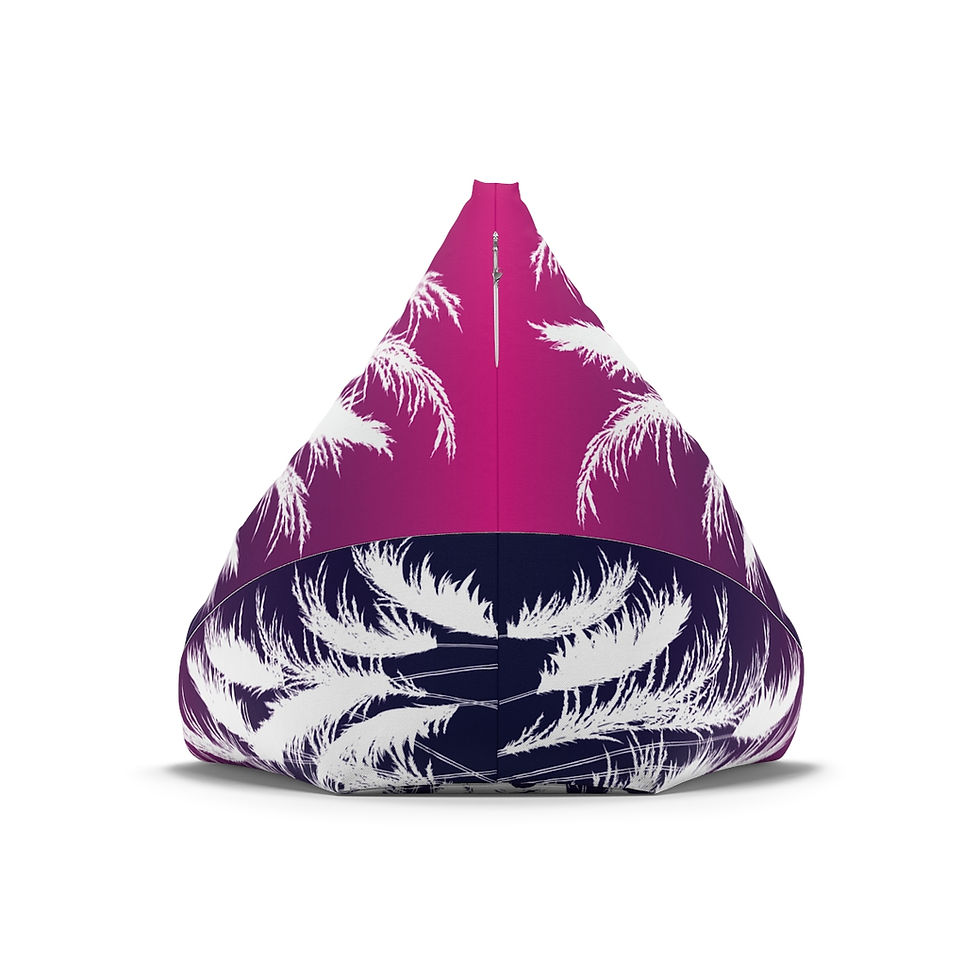 Thumbnail: bean bag cover printed with purple and white sunset white pampas grass silhouette by georgie and lexy gifts and home