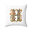 Thumbnail: Personalized Faux Suede Navy Blue Throw Pillow with Illuminated Floral Alphabet H. Georgie and Lexy Gifts and Home USA.