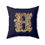 Thumbnail: Personalized Faux Suede Navy BlueThrow Pillows with Illuminated Floral Alphabet H. Georgie and Lexy Gifts and Home USA.