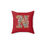Thumbnail: Personalized Faux Suede Red Throw Pillows with Illuminated Floral Alphabet N. Georgie and Lexy Gifts and Home USA.
