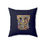 Thumbnail: Personalized Faux Suede Navy Blue Throw Pillows with Illuminated Floral Alphabet T. Georgie and Lexy Gifts and Home USA.