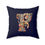 Thumbnail: Personalized Faux Suede Navy Blue Throw Pillows with Illuminated Floral Alphabet P. Georgie and Lexy Gifts and Home USA.