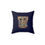 Thumbnail: Personalized Faux Suede Navy Blue Throw Pillows with Illuminated Floral Alphabet T. Georgie and Lexy Gifts and Home USA.