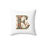 Thumbnail: Personalized Faux Suede White Throw Pillow with Illuminated Floral Alphabet E. Geoegie and Lexy Gifts and Home USA.