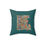 Thumbnail: Personalized Faux Suede Blue Green Throw Pillows with Illuminated Floral Alphabet I. Georgie and Lexy Gifts and Home USA.