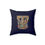 Thumbnail: Personalized Faux Suede Navy Blue Throw Pillows with Illuminated Floral Alphabet T. Georgie and Lexy Gifts and Home USA.