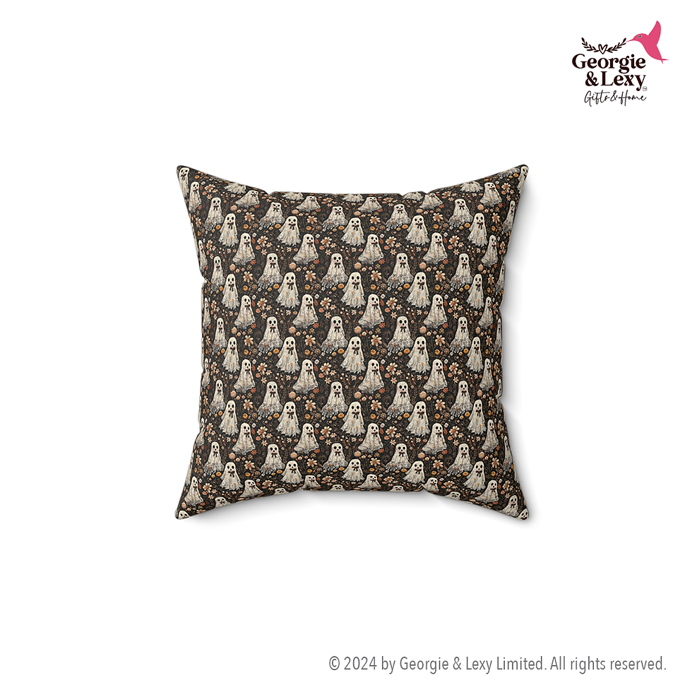 Thumbnail: halloween-throw-pillows-14”-16”-18”-20”-sizes-cute-cottagecore-ghost-Miss-Lacy-Boo-bedding-usa-collection-by-georgie-and-lexy