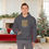 Thumbnail: Grey Unisex Gildan 18500 Hooded Sweatshirt Personalized with name in Illuminated Letters. Georgie & Lexy Gifts & Home USA.