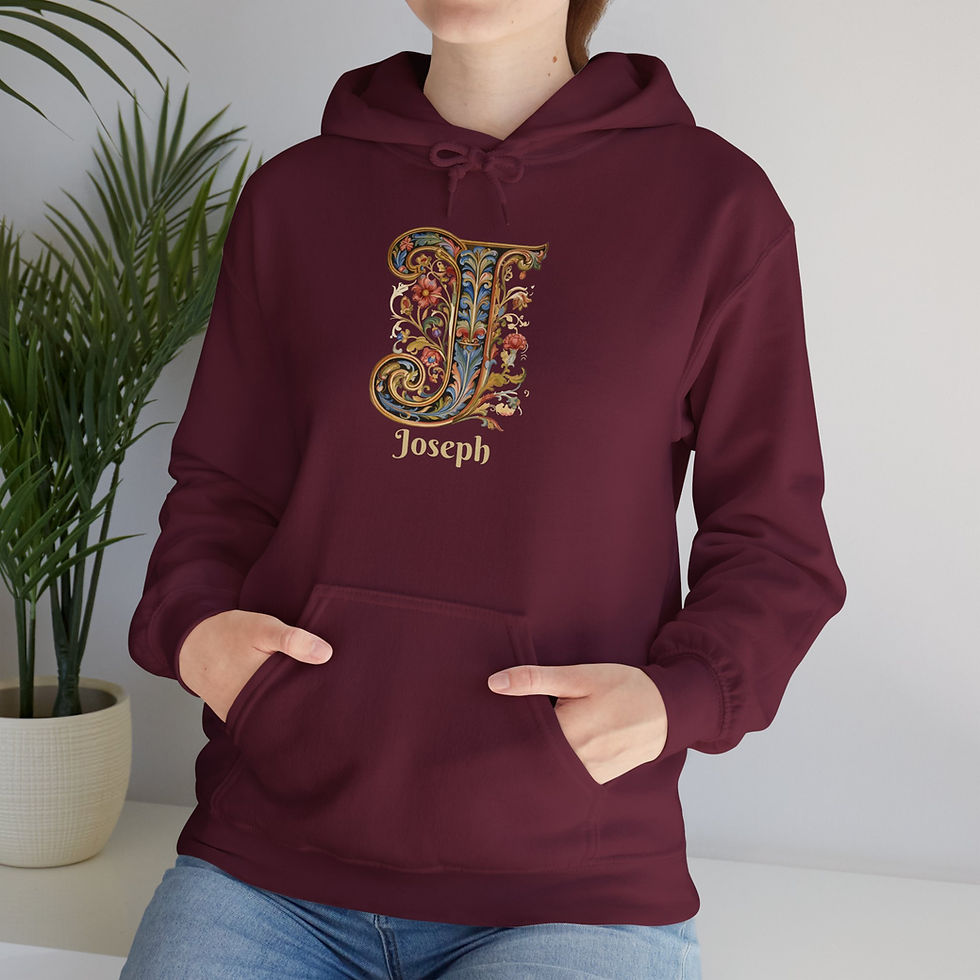 Thumbnail: Maroon Unisex Gildan 18500 Hooded Sweatshirt Personalized with name in Illuminated Letters. Georgie & Lexy Gifts & Home USA.