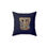 Thumbnail: Personalized Faux Suede Navy Blue Throw Pillows with Illuminated Floral Alphabet T. Georgie and Lexy Gifts and Home USA.