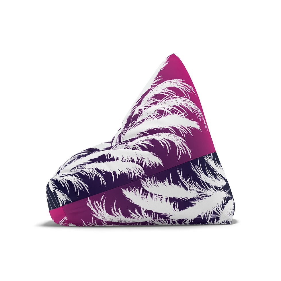 Thumbnail: bean bag cover printed with purple and white sunset white pampas grass silhouette by georgie and lexy gifts and home