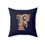 Thumbnail: Personalized Faux Suede Navy Blue Throw Pillows with Illuminated Floral Alphabet P. Georgie and Lexy Gifts and Home USA.