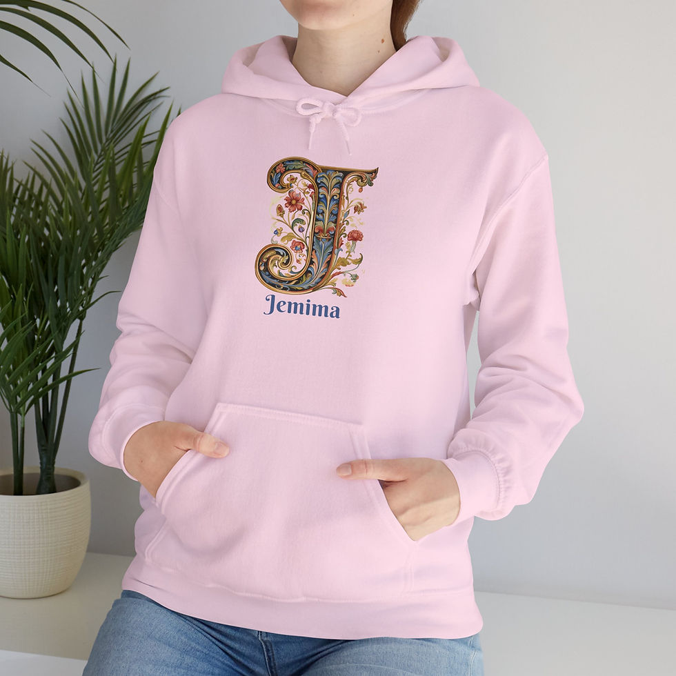 Thumbnail: Pink Unisex Gildan 18500 Hooded Sweatshirt Personalized with name in Illuminated Letters. Georgie & Lexy Gifts & Home USA.