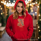 Gildan 18500 Red Hoodie Woman and Unisex Personalizable Letter A Illuminated Floral Alphabet Georgie and Lexy Gifts and Home for USA.