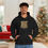Thumbnail: Black Unisex Gildan 18500 Hooded Sweatshirt Personalized with name in Illuminated Letters. Georgie & Lexy Gifts & Home USA.