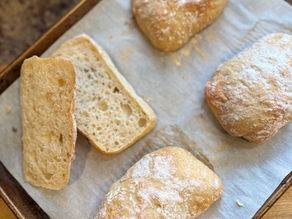 Same Day No-Knead Ciabatta Buns