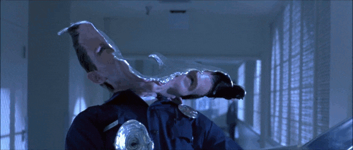 A T-1000 split almost in half